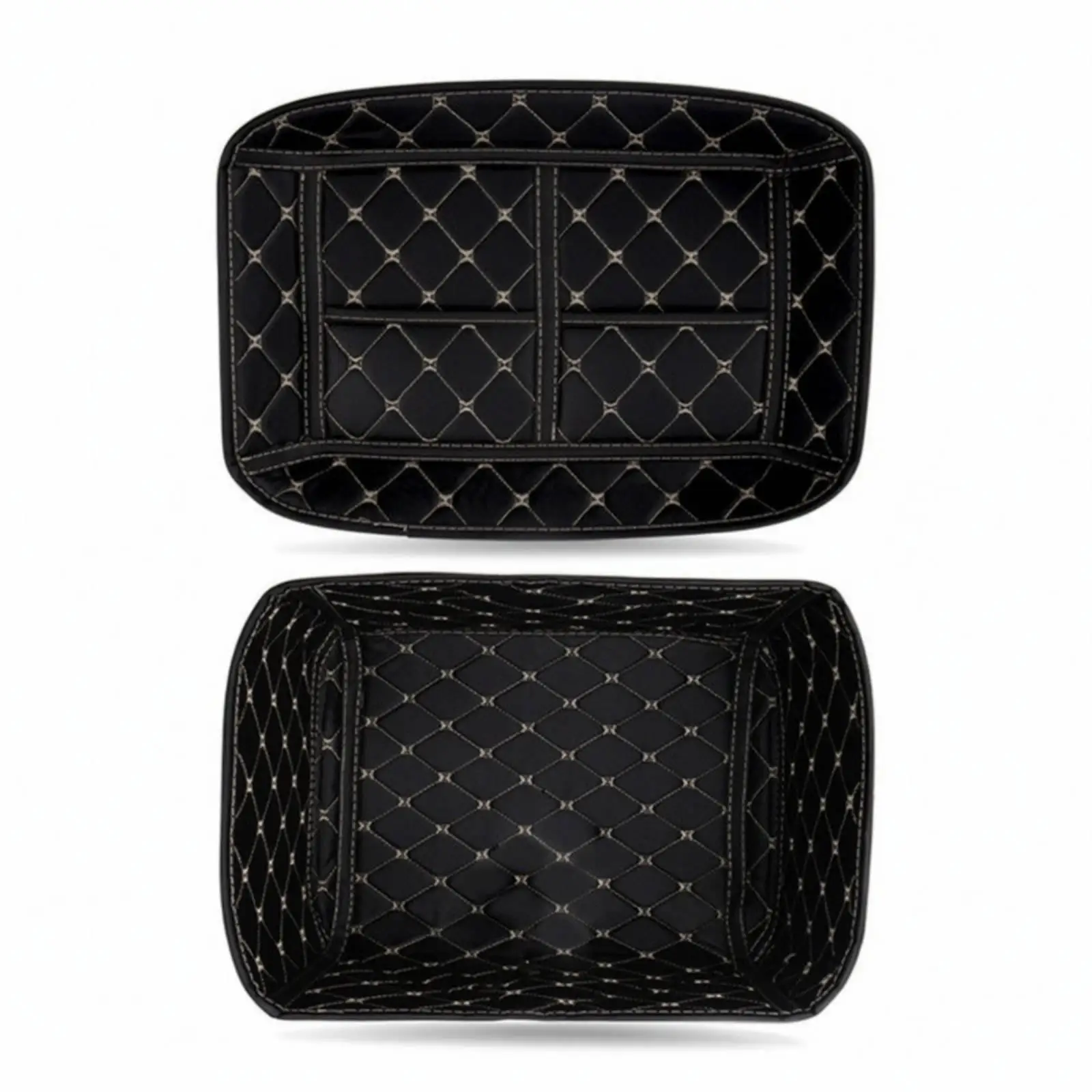 Premium PU Leather Motorcycle Storage Liner Padded Tail Box Inner Tub Diamond Stitched Easy Maintenance for Long Distance