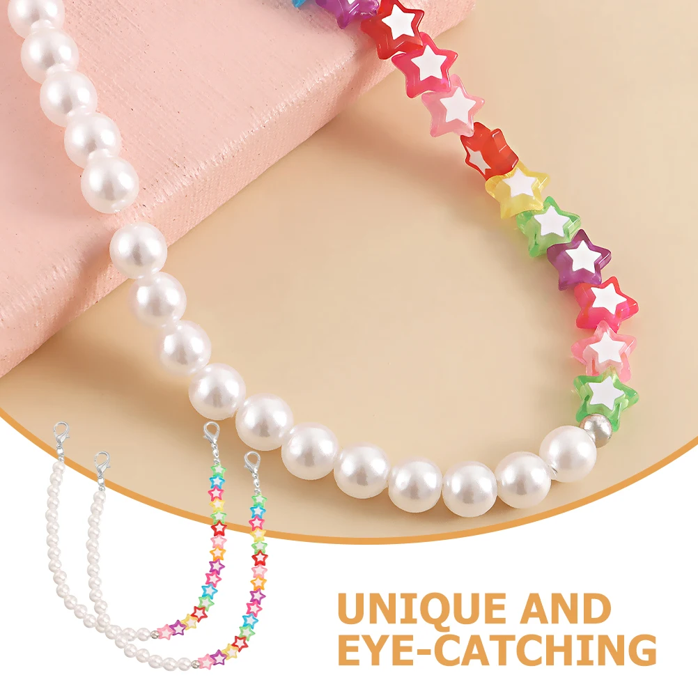 

Five Pointed Star Shoe Chain Colorful Single Layer Women Accessories Fashion Versatile Bling Charm Decorative Pearl Zinc Alloy