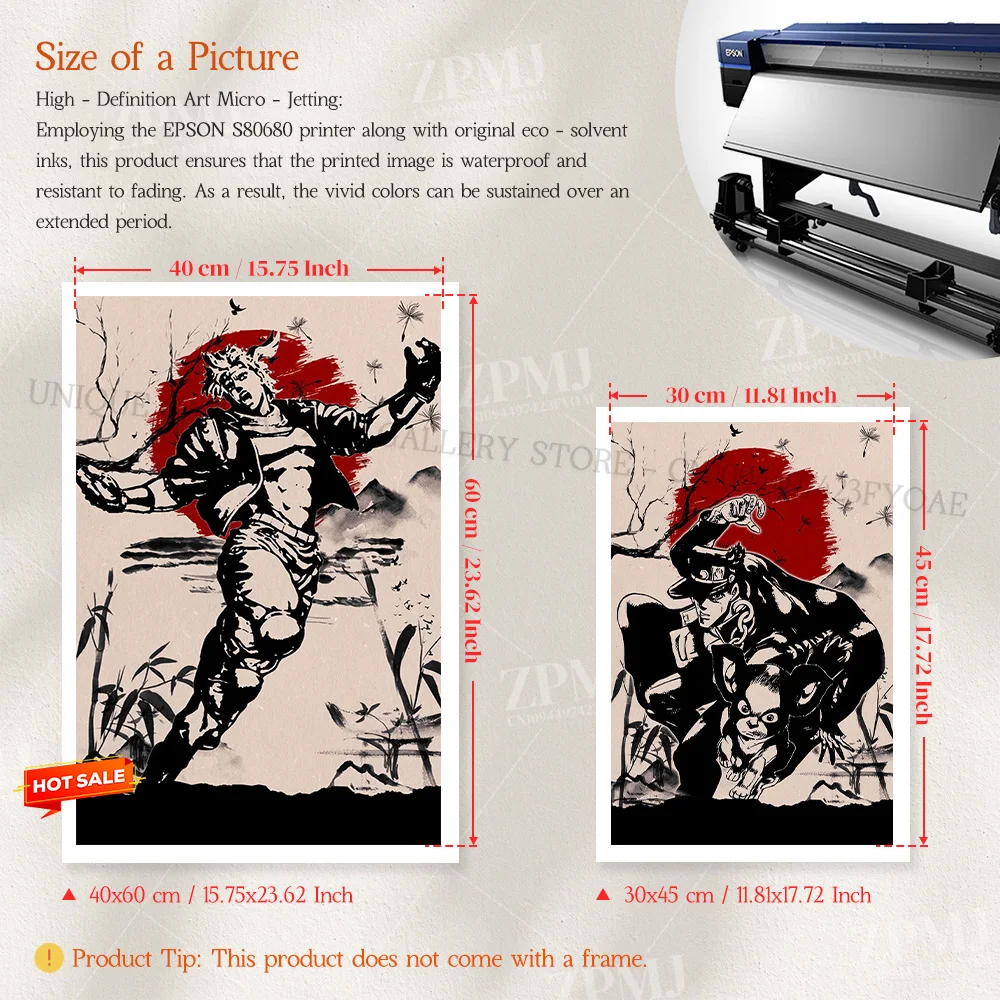 Japanische klassische Anime JoJo's Bizarre Adventure Bilder Home Dekoration Wandkunst Leinwanddrucke Malerei Schlafzimmer Poster ohne Rahmen – Detail 3