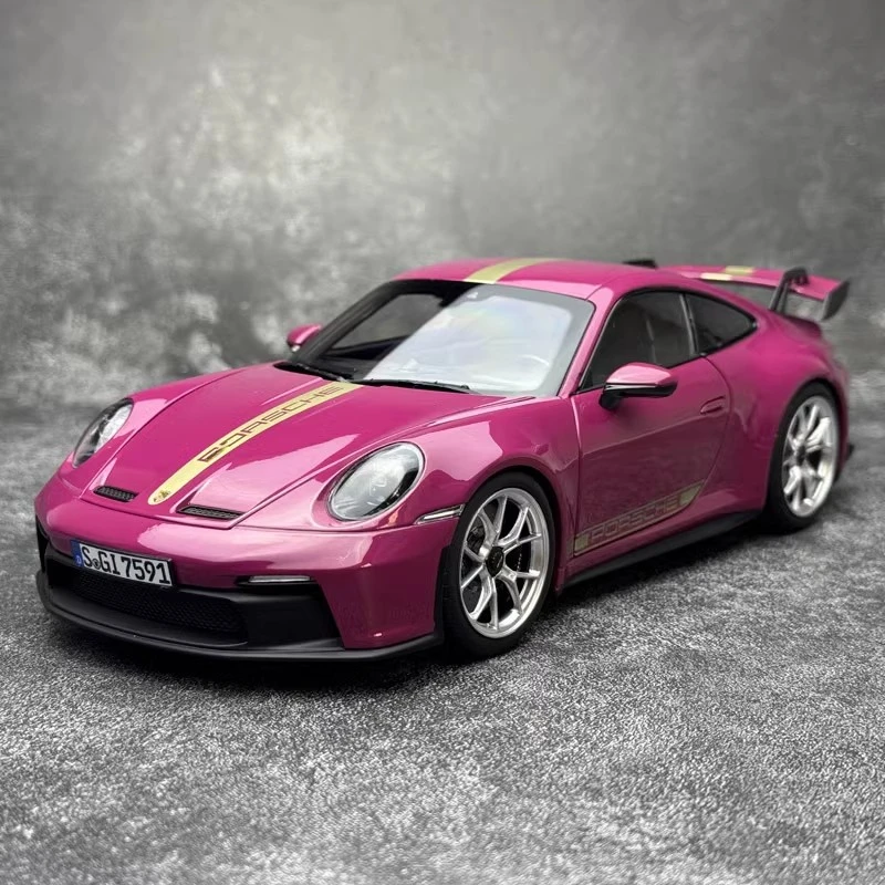 1:18 Scale For NOREV 911 992 GT3 2021 Metal Diecast Model Car Boys Gifts Pink