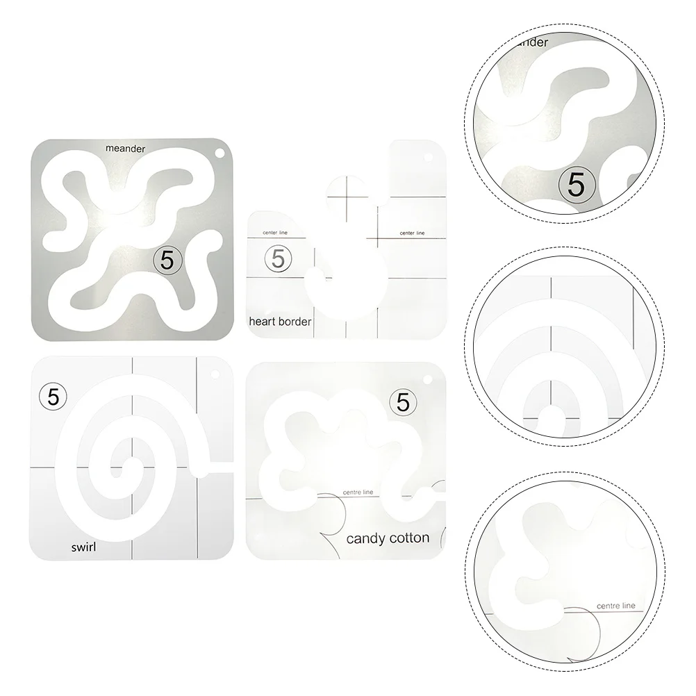 

4Pcs Sewing Patchwork Rulers Acrylic Transparent Stitching Templates Quilting Ruler for Cloth Craft DIY Quilting Tools