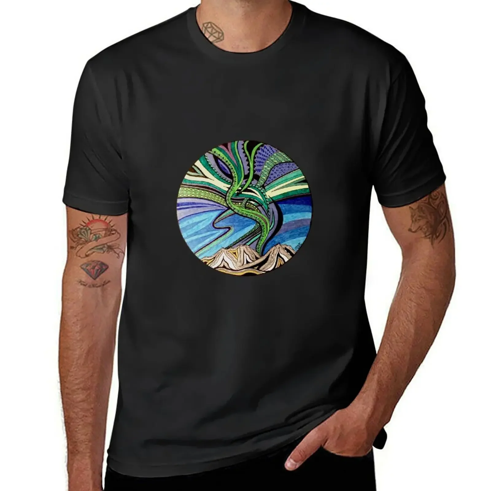 Aurora Borealis T-Shirt cotton graphic tees graphic t shirts man t shirt oversizeds mens tall t shirts