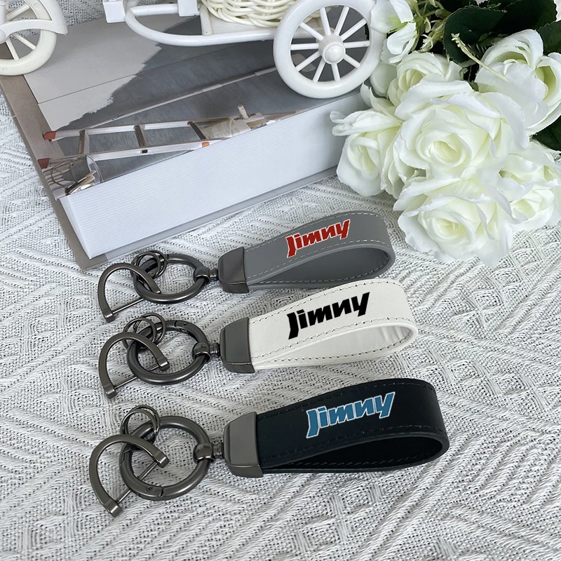 

Top Layer Cowhide Key Chain Car Accessories For Suzuki Jimny JB23 JB33 JB43 JB64 JB74 2021 2020 2019 2018 2017 2016 - 2001