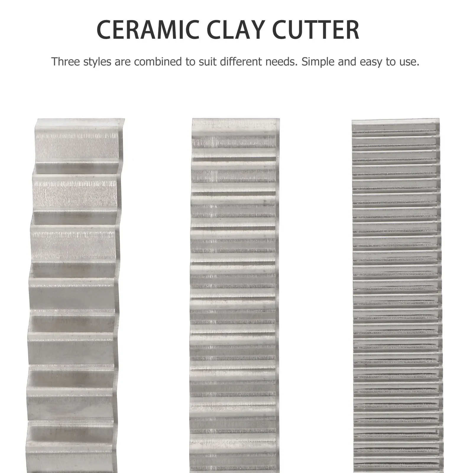 3Pcs Wave Shape Polymer Clay Cutter Set Thin Flexible Stainless Steel for Sculpting Shaping Modelling Craft Tools