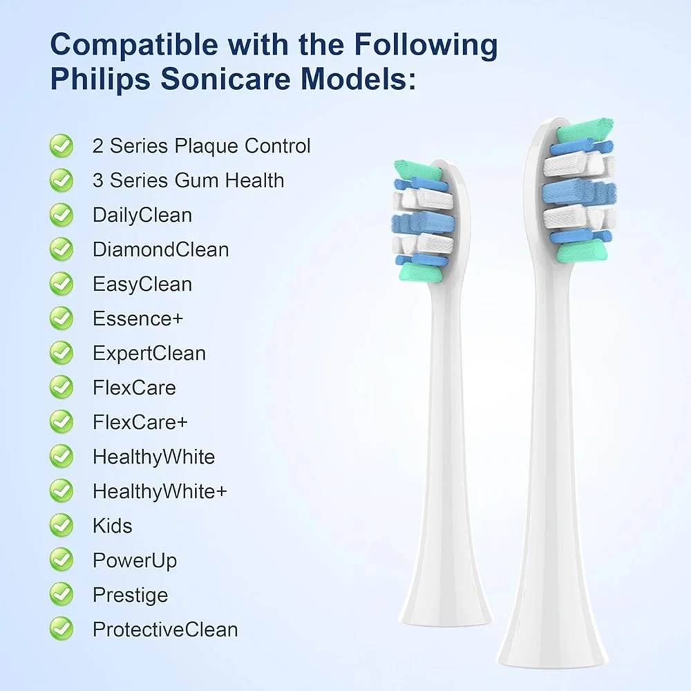 Replacement Toothbrush Heads Compatible with Philips Sonicare Soft Replacement Electric Brush Head 4100 6500 6100 7500 5300 1100