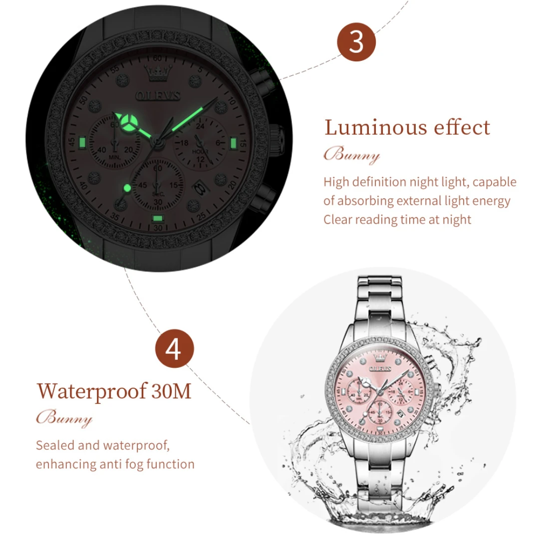 OLEVS 9909, кварцевые модные часы, подарок, ремешок для часов из сплава, наручные часы с круглым циферблатом, календарь, маленький секундный таймер