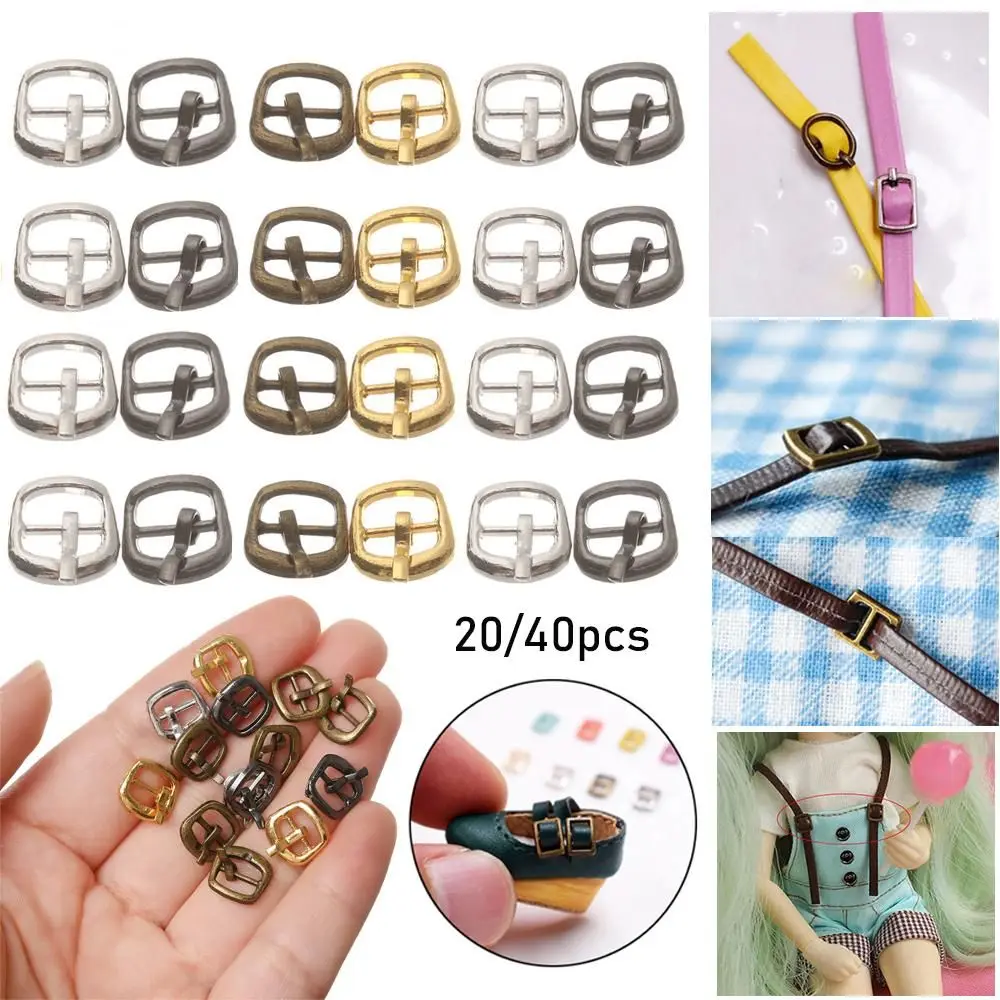 20/40pcs Newest 4 Colors Mini Ultra-small Diy Dolls Buckles Tri-glide Buckle Doll Bags Accessories Belt Buttons