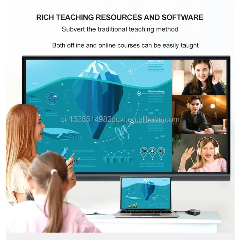 Customized New Interactive Flat Panel Smart TV Whiteboard 55/65/75/85/98/105/110 Inch White Education Board 4K Touch Screen