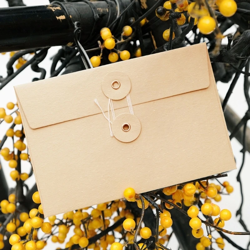 Enveloppes en papier durables avec bouton ficelle, idéales pour les Notes remerciement les Invitations, organisateurs