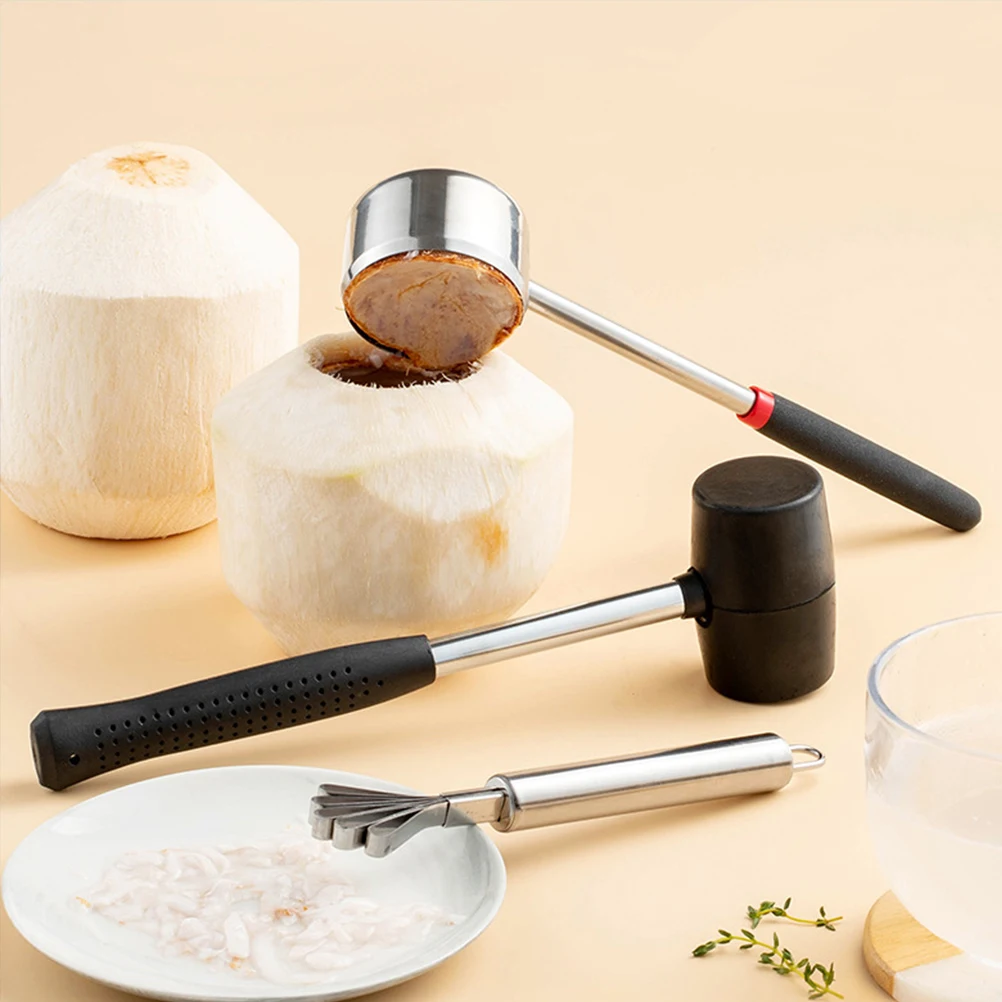 

1 set Coconuts Opening Tools Stainless Steel Opener Reusable Kitchen Gadgets Fruit Opening Tool Coconuts Tools For Home