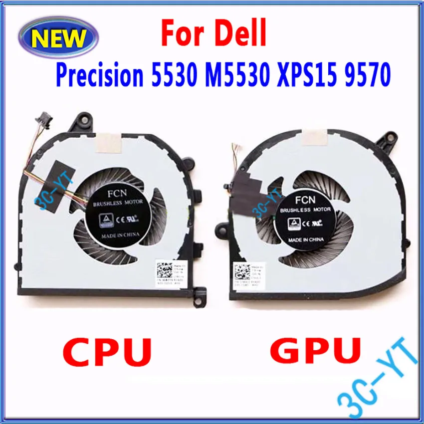 New Laptop CPU GPU Cooler Fan For Dell  Precision 5530 M5530 XPS15 9570 Cooling Pads