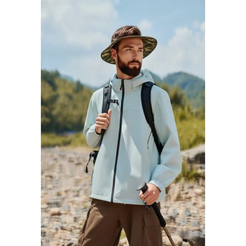 

Men's and Women's Outdoor Jackets Lightweight Breathable Waterproof and Windproof Spring and Autumn Casual Zipper Hoodie