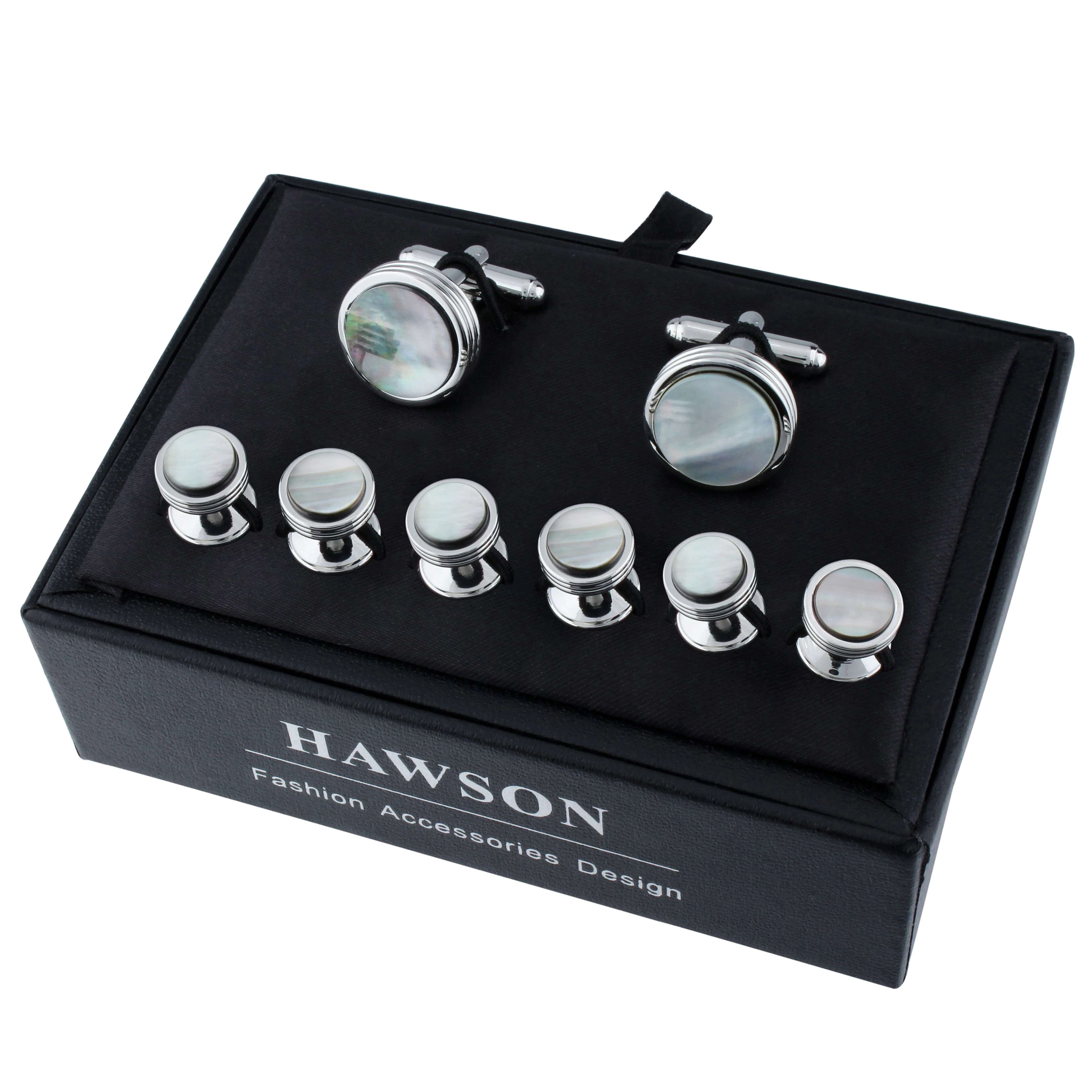 HAWSON Classic Red Tiger Eye Stone High Quality Cufflinks and 6 Studs Set for Gentlemen Dress Fashion Accessories for Tuxedo