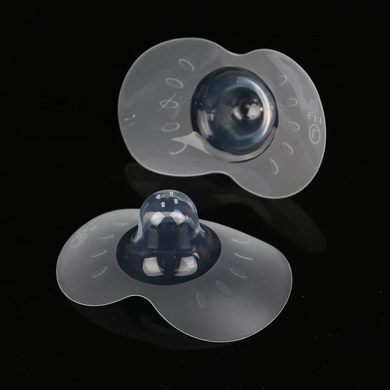 2pcs Silicone Nipple Protectors Feeding Mothers Nipple Shields Protection Cover Breastfeeding with Clear Carrying Case