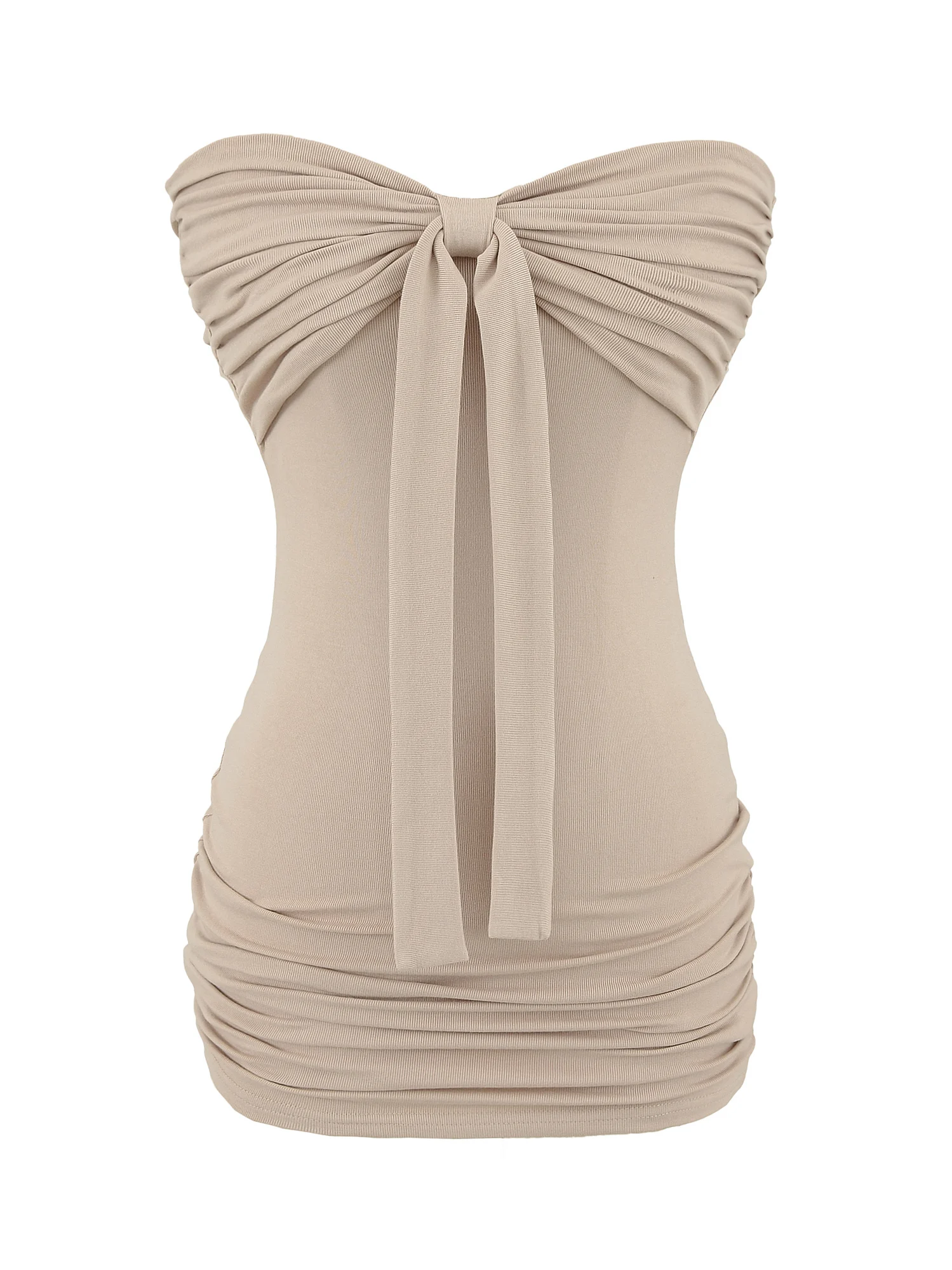 ชุดกระโปรงรัดเอวโชว์สัดส่วน ดีไซน์เซ็กซี่  แบบผูกโบว์  โชว์ไหล่  รุ่น Pure Desire Spicy Girl