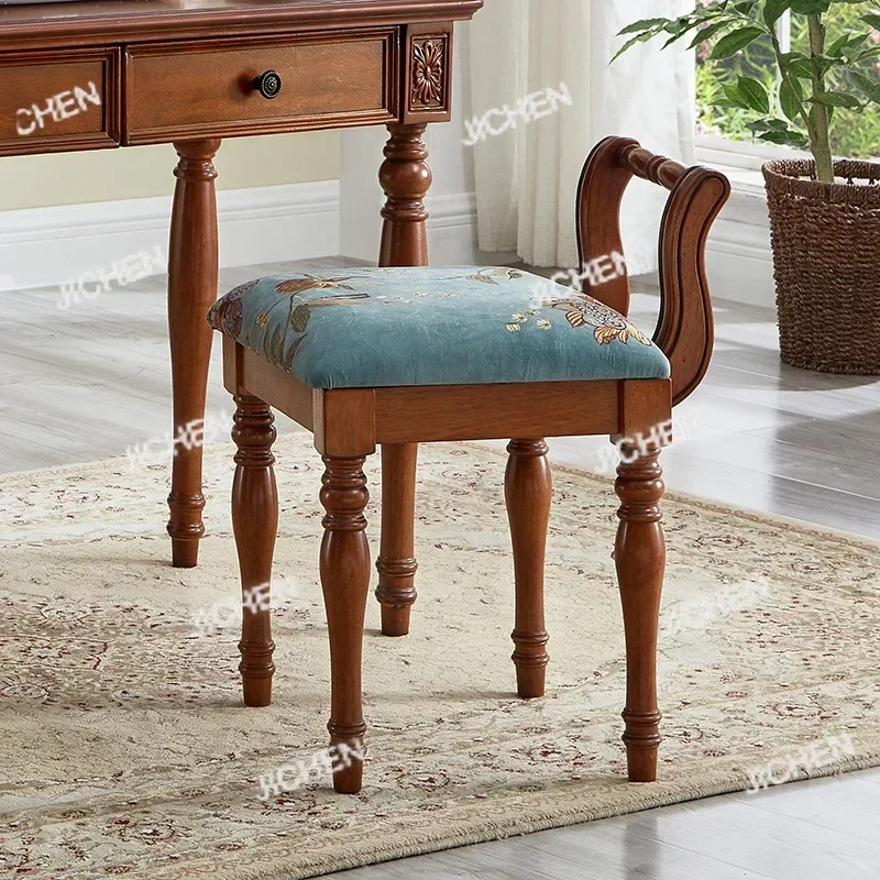 

CSJC All Solid Wood Vanity Chair European Minimalist Room Stool For Piano Guzheng Living Room Sofa Furniture Elegant Durable