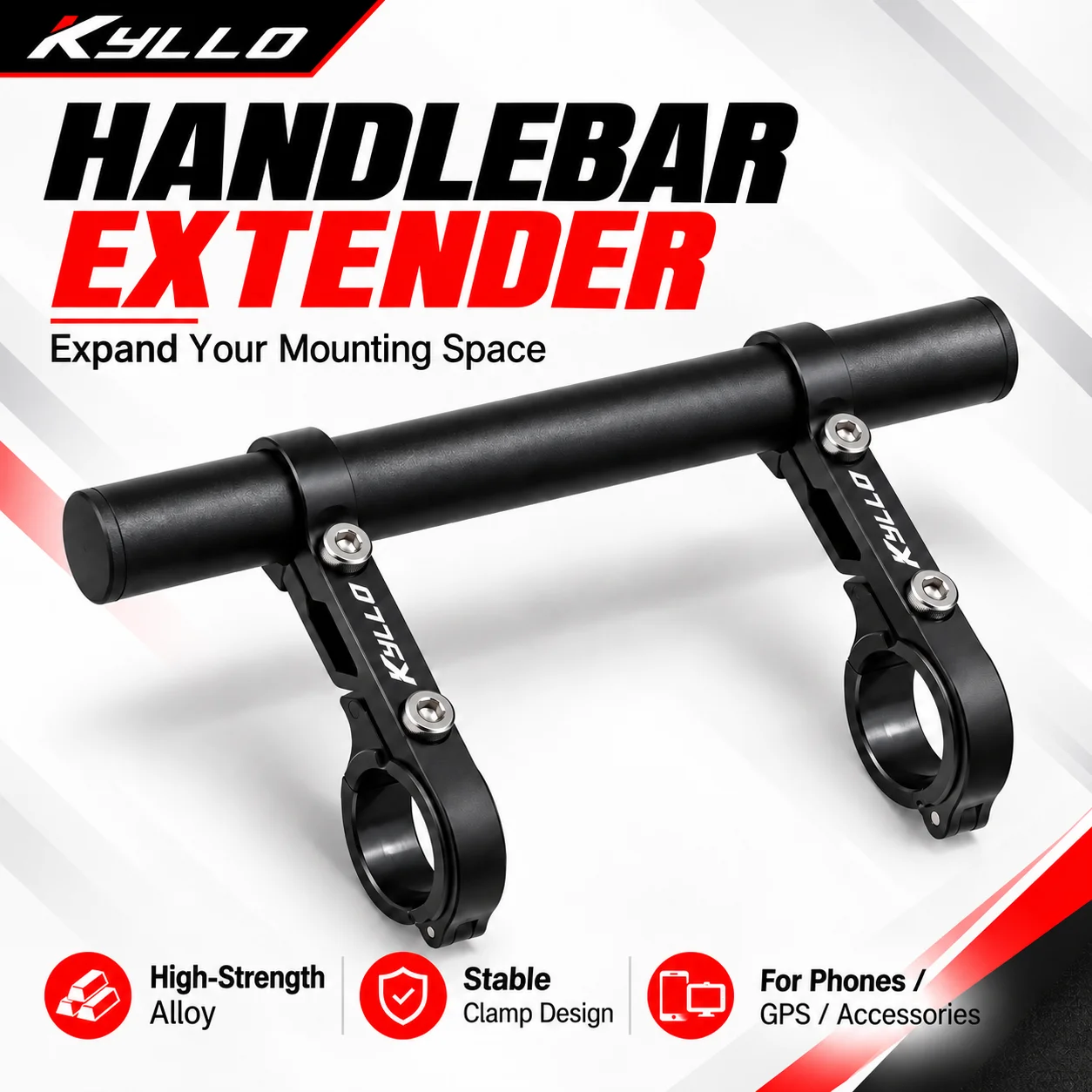 Motorcycle Handlebar Extender Alloy Extension Bar Phone Holder GPS Navigation Bracket Mount MTB Road Bike Bicycle Accessories