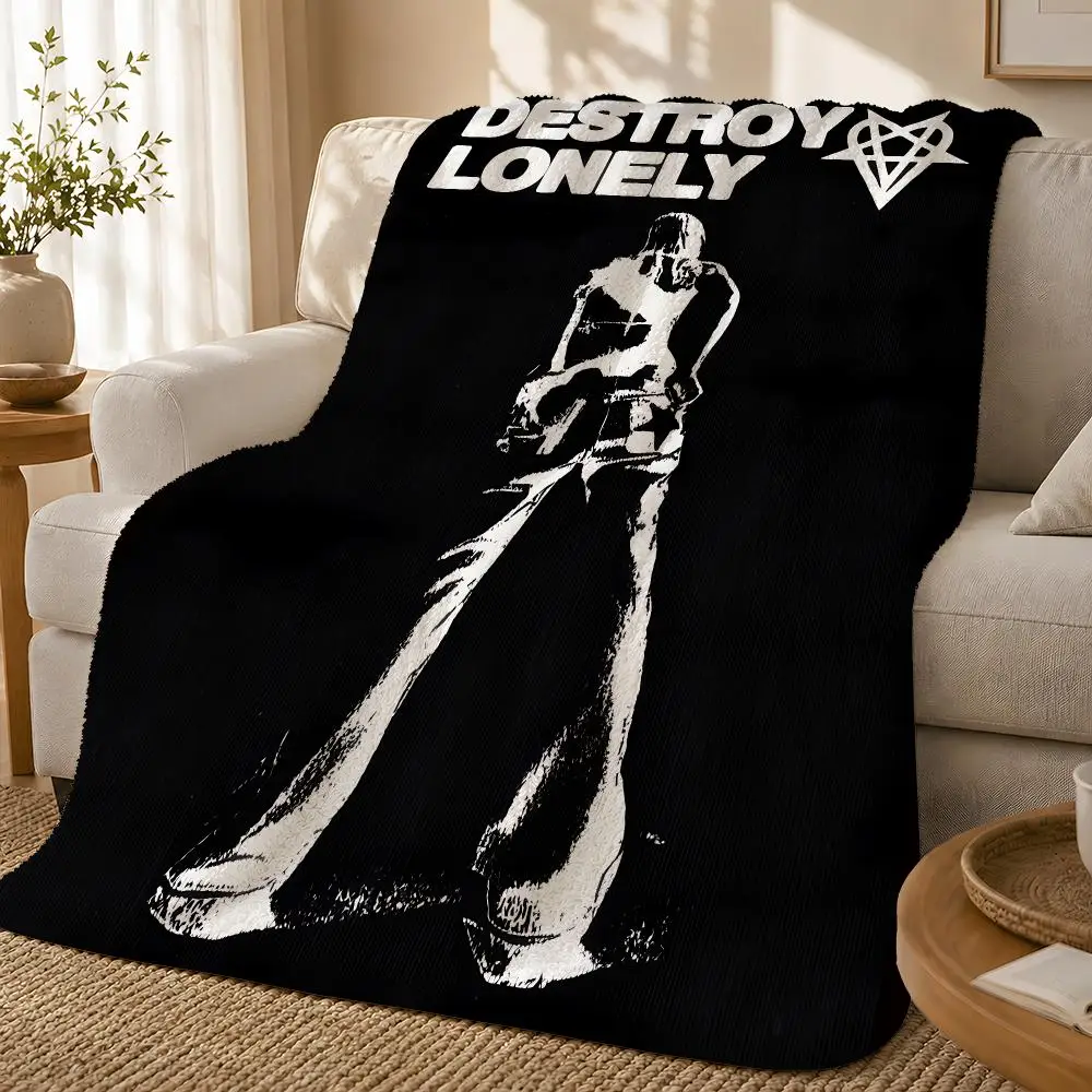 Pop Hip Hop Rapper D-Destroy Lonely Throw 1pc Flannel Blanket Soft Lightweight Warm Cozy For Bedroom Sofa Bed