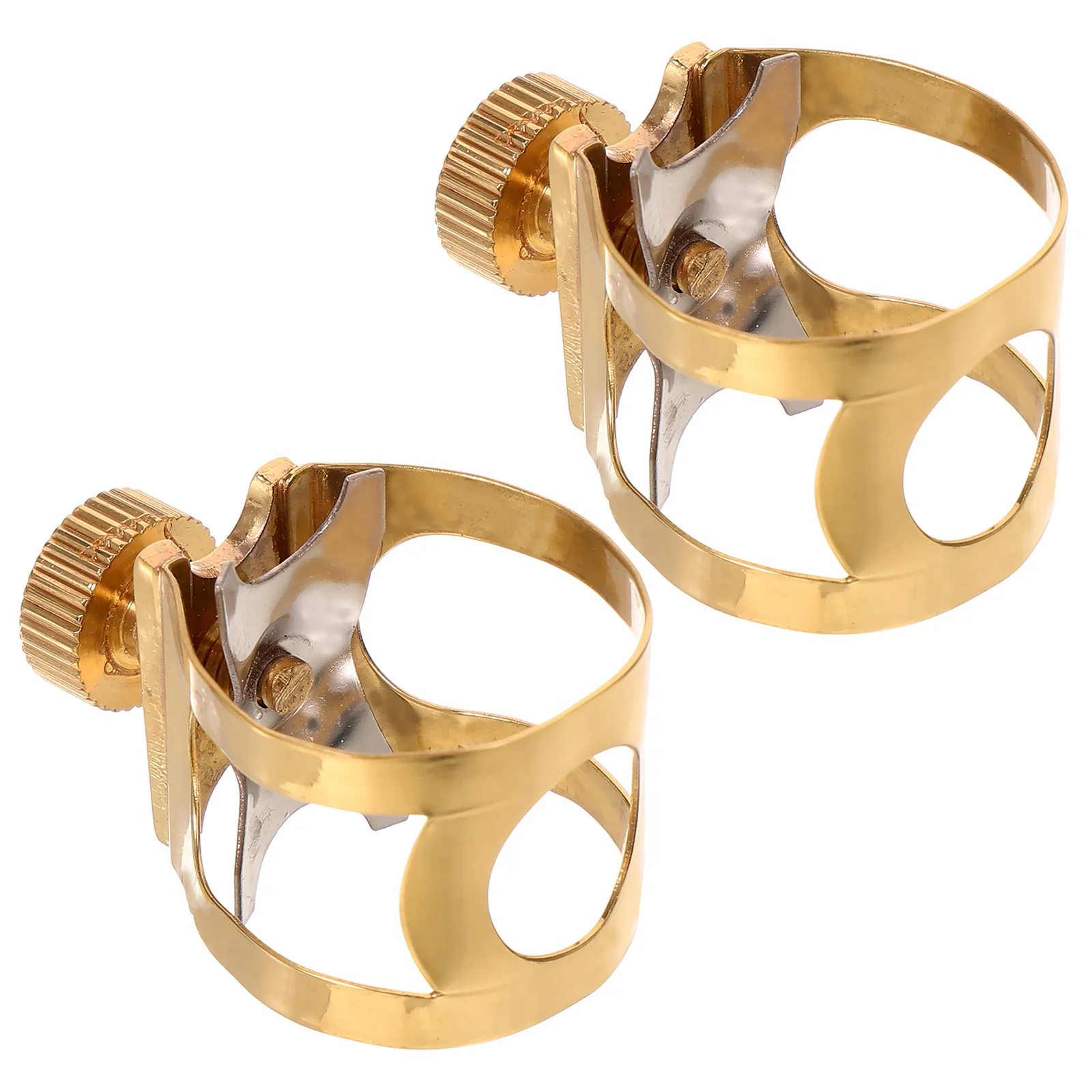 

2Pcs Alto Saxophone Ligature Metal Mouthpiece Clip Clamp for Saxophone Head Secure Tone Resonance Easy Adjustment