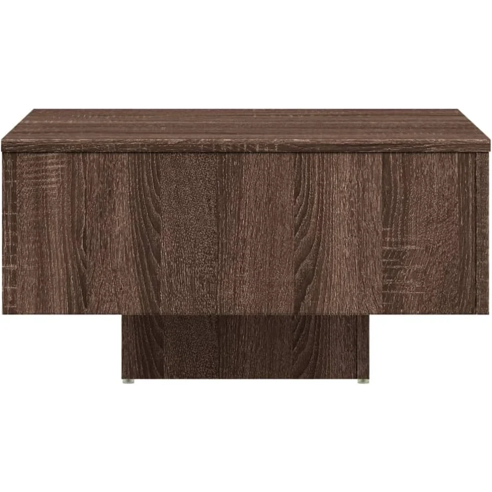 Темно-коричневый журнальный столик, деревянное зерно, обеденный центральный стол в фермерском доме для гостиной, офиса, квадратный