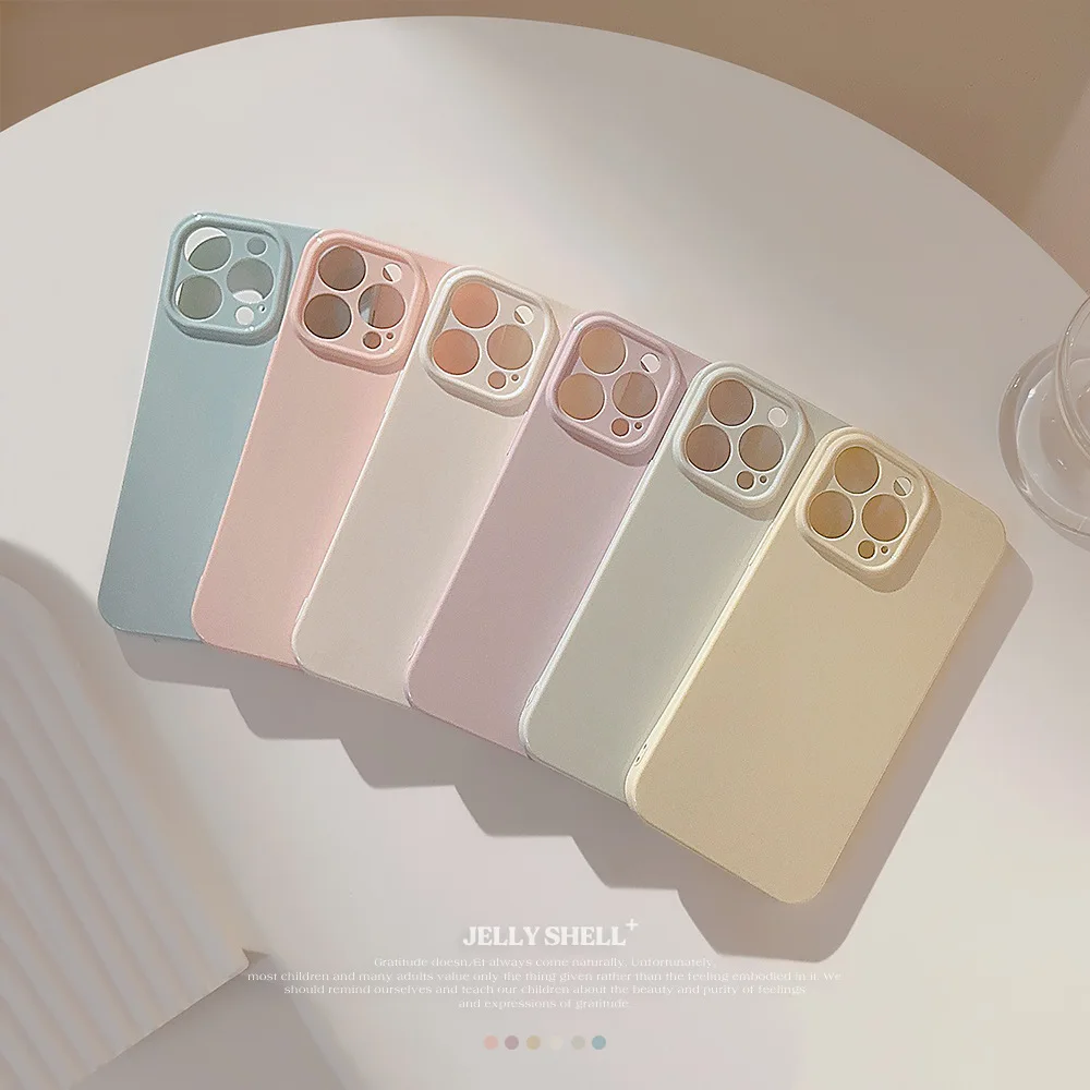Coque de téléphone antichoc couleur bonbon, étui complet en Silicone uni pour iPhone 16 15 14 13 12 11 Pro Max Plus
