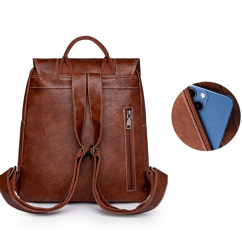 2026 New Women Backpack Soft Leather Large Capacity Travel Backpacks Vintage School Bag for Teenage Girls Men Female Laptop Bags