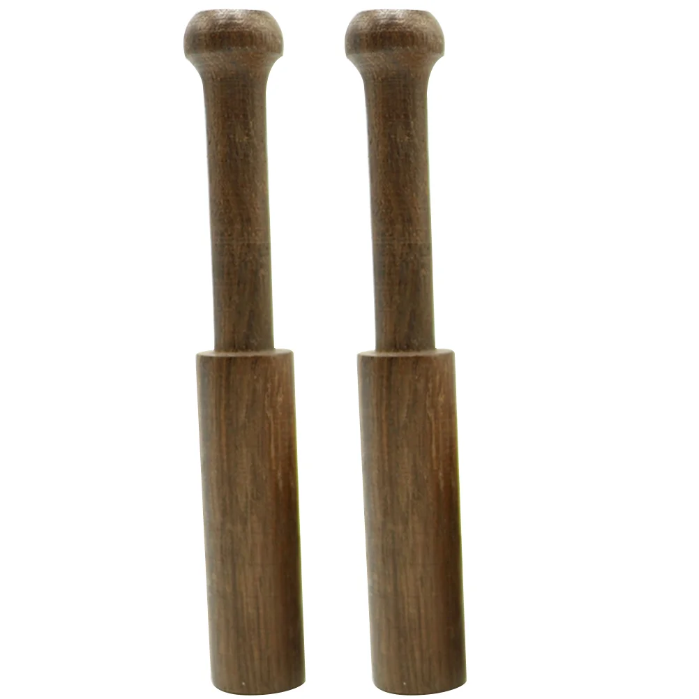 

2 Pcs Tibetan Bowl Singing Chakra Bowls Rain Drum Mallet Standing Foot Wooden Sound Stick Buddha Striker Gavel