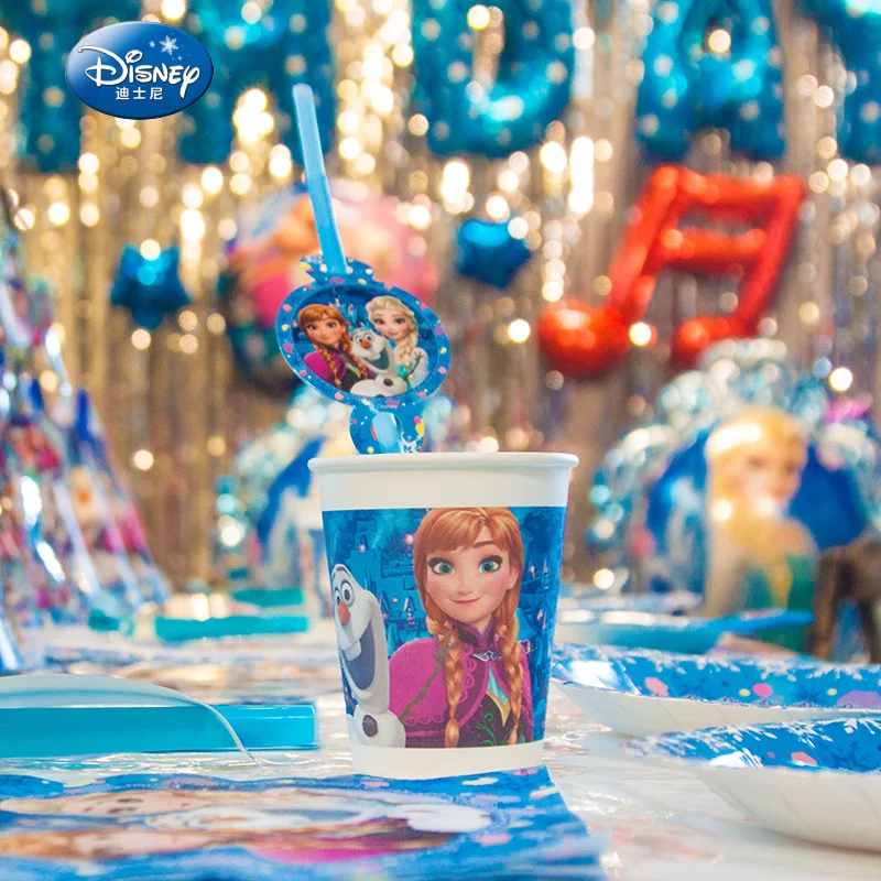 Neue Disney Frozen Elsa Anna Frozen 2 Geburtstagsparty-Zubehör, Tassen, Pappteller, Tischdecken, Babyparty, Kinder, Mädchen, Schneekönigin