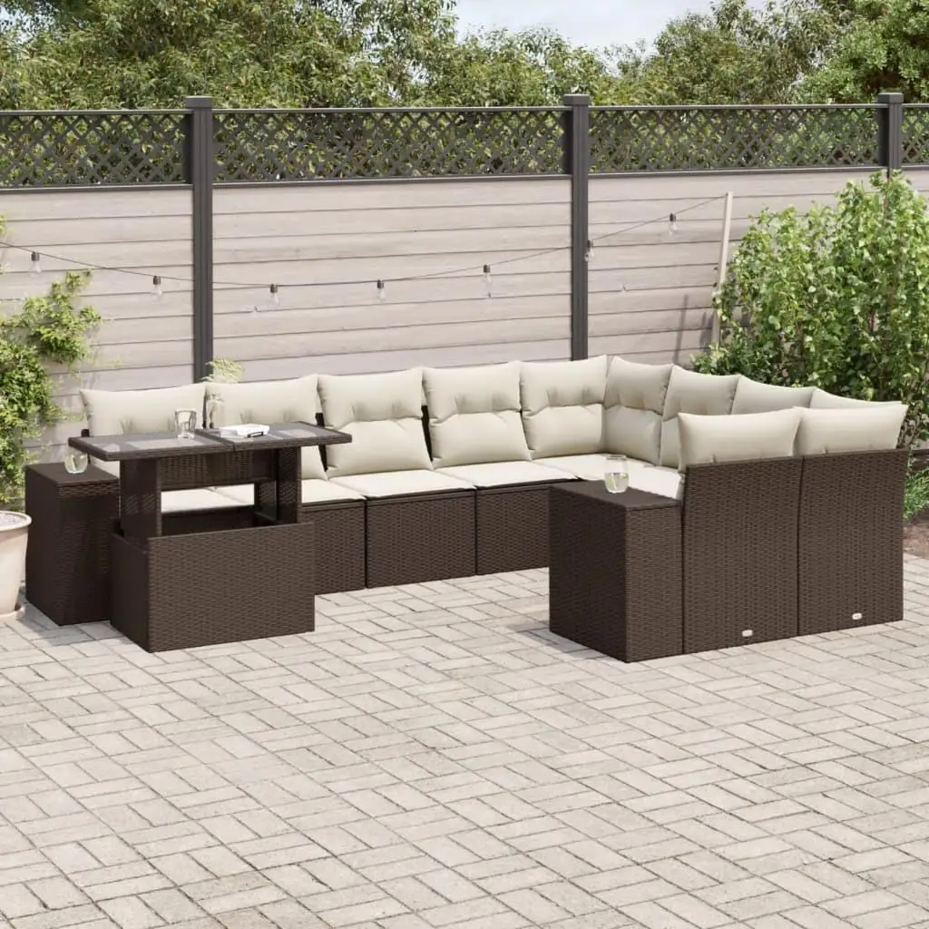

Cozy Garden Sofa Set in Brown and Cream White Stylish Outdoor Seating Furniture