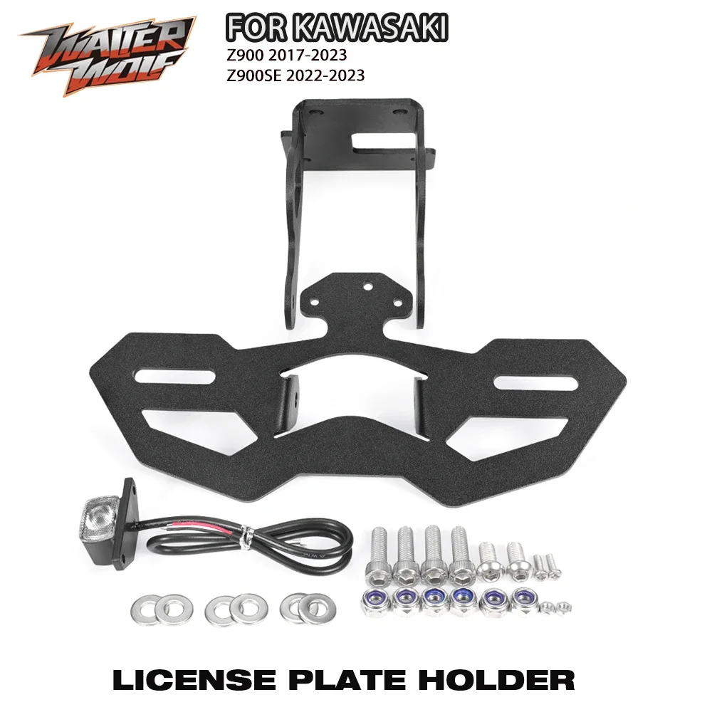 

Motorcycle License Plate Holder Frame For KAWASAKI Z900 Z900SE ZR900 Z 900 2022-2024 Rear Fender Eliminator Kit Tail Tidy Holder