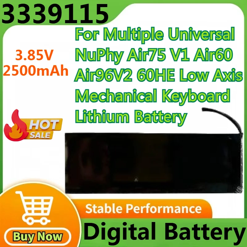 

3339115 Battery for Multiple Universal NuPhy Air75 V1 V2 Air60 Air96 V2 60HE Low Axis Mechanical Keyboard Lithium Battery