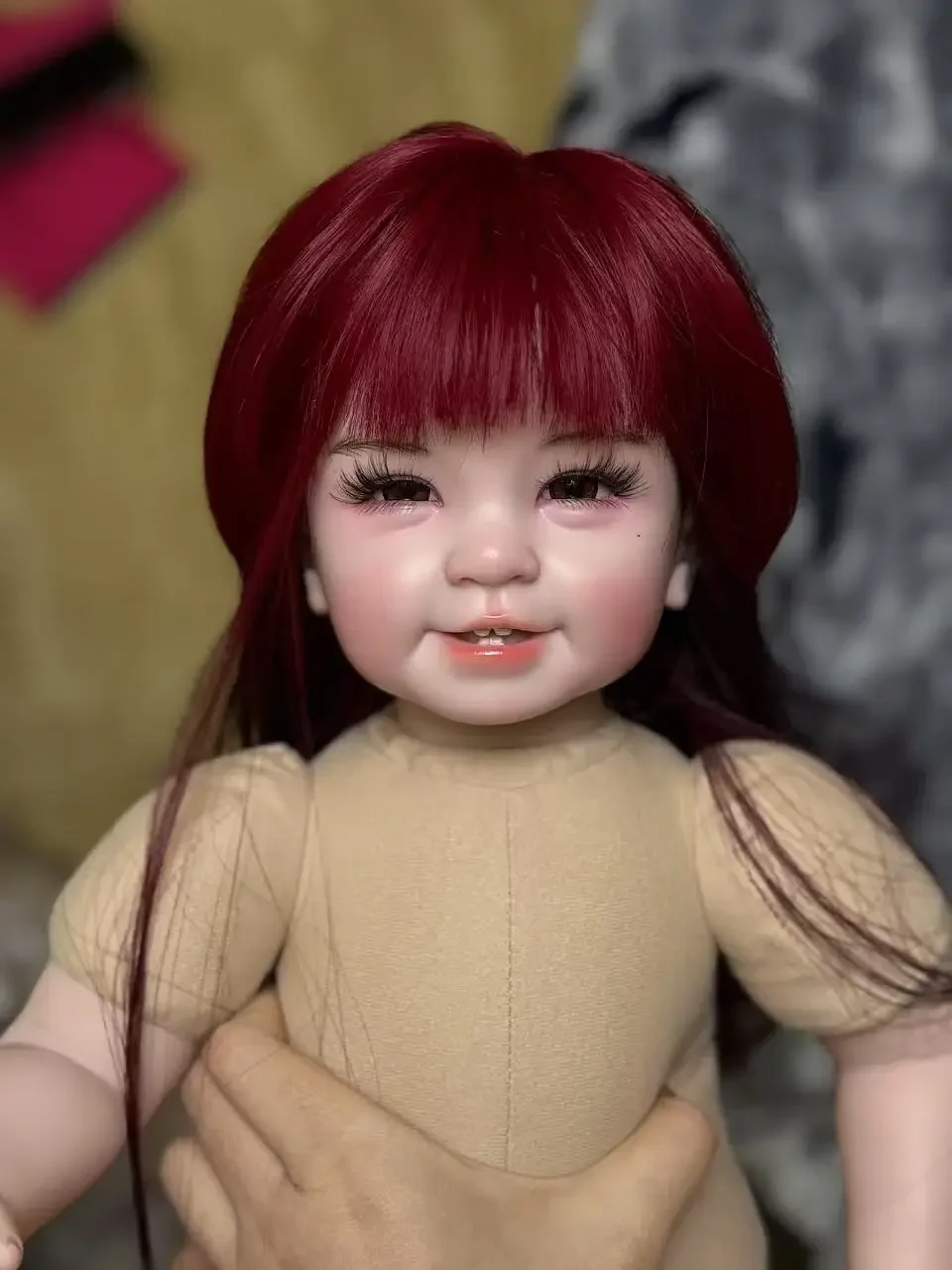 EGO カスタマイズされた限定供給 21 インチリボーンベビー 2 歯人形赤毛塗装キット DIY パーツタイの女の子クリスマスギフト