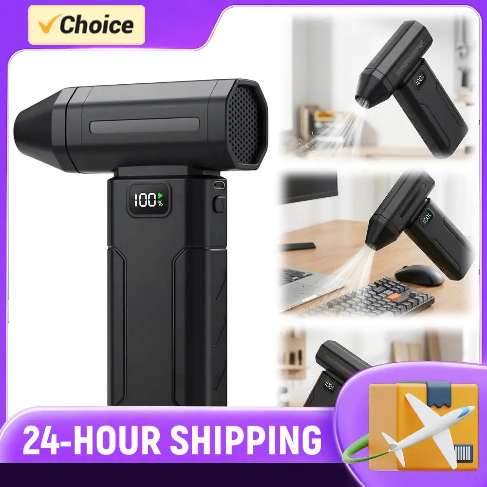 

Mini Turbo Fan 5-Speed Handheld Portable Dust Blower Electric Dryer Screen Display for Car Computer Home Office Dust Cleaning