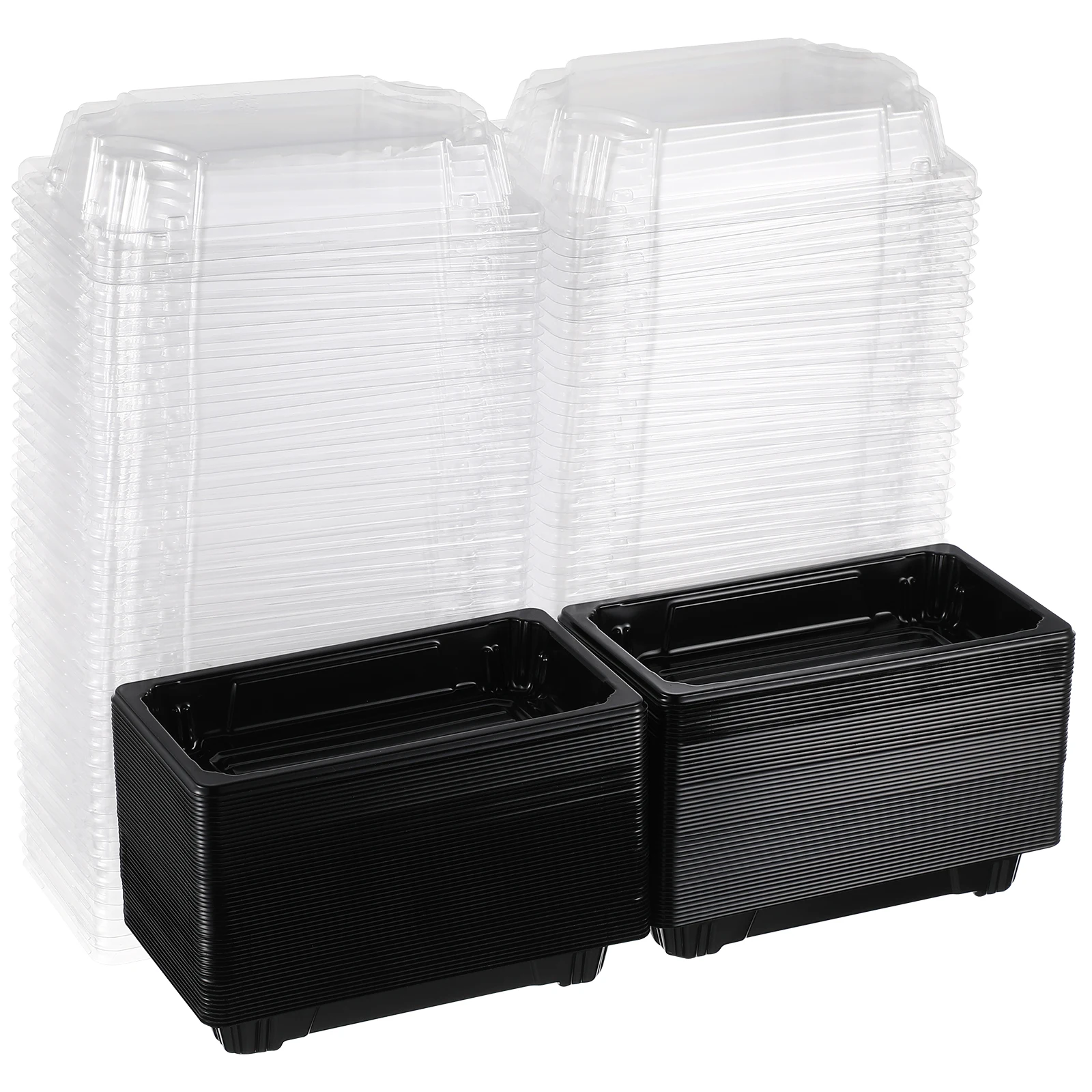

100 PCS Sushi Box Take Out Containers Takeout Dessert Boxes Food Packaging Packing