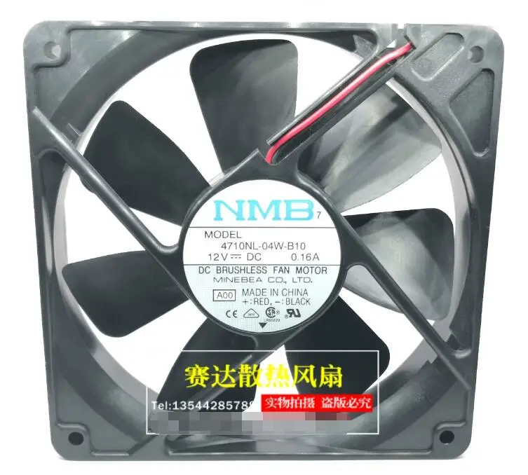 

NMB 4710NL-04W-B10 A00 DC 12V 0.16A 120x120x25mm 2-Wire Server Cooling Fan