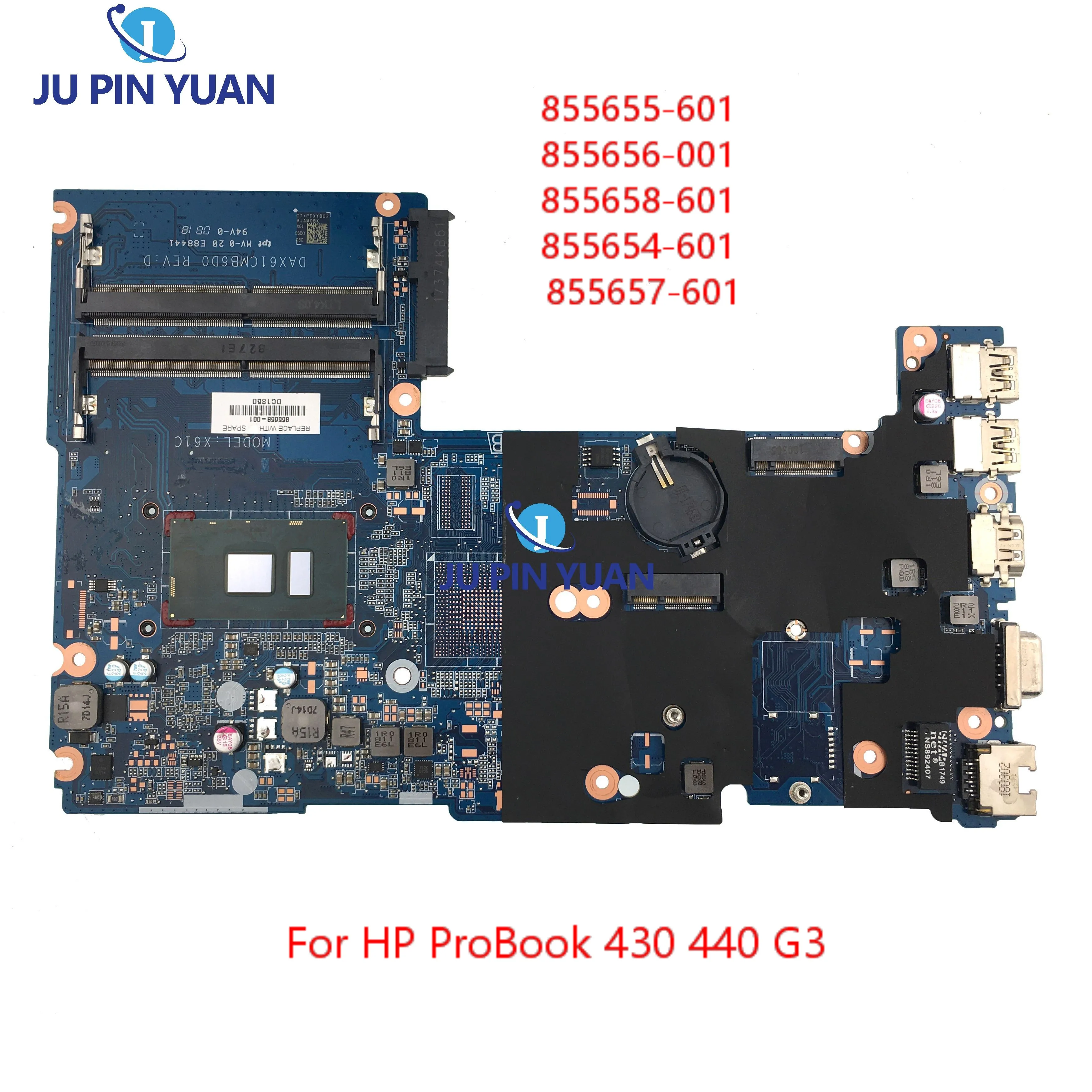 

DAX61CMB6D0 For HP ProBook 430 440 G3 Notebook 855654-601 855657-601 X61C Laptop Motherboard 855655-601 855656-001 855658-601