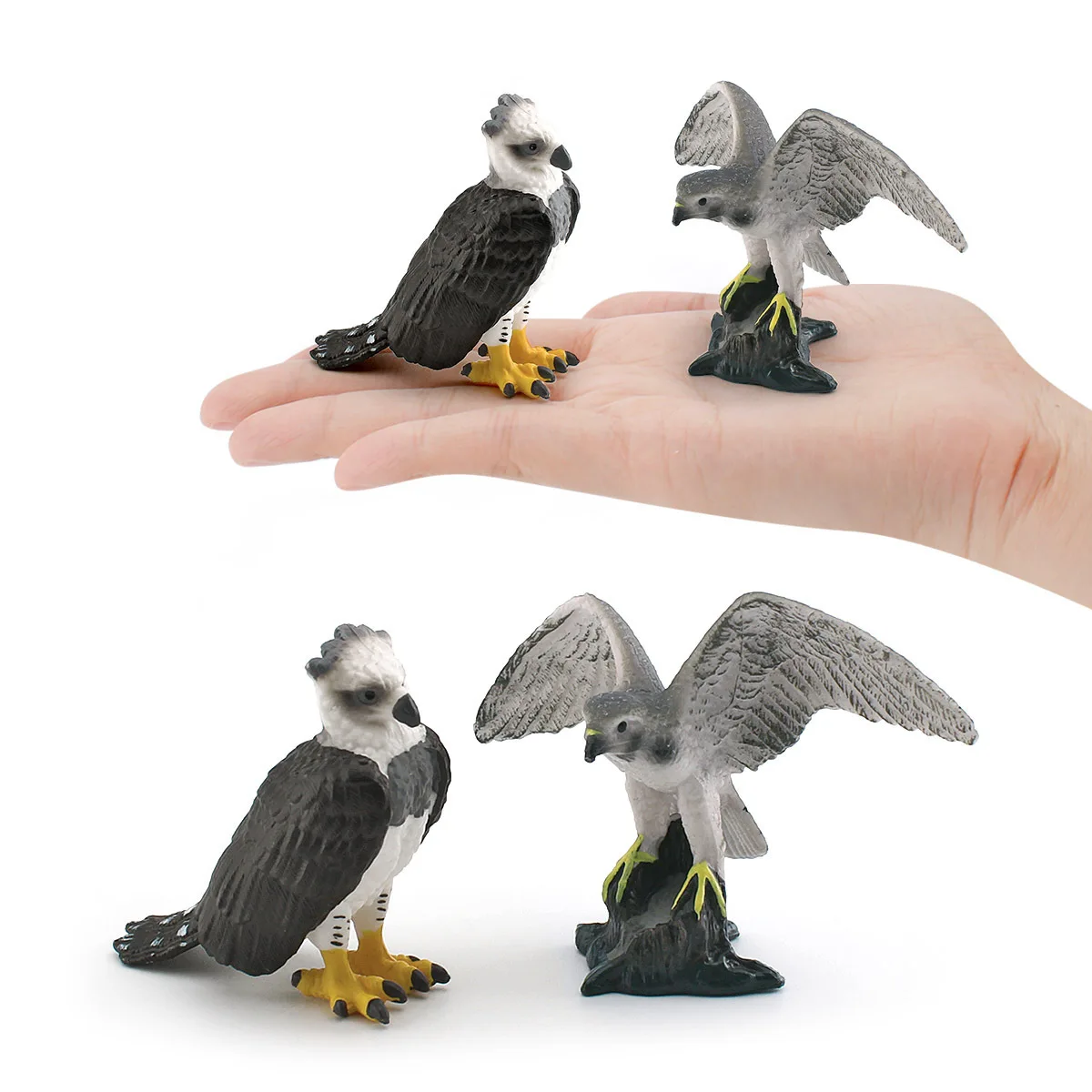 2PCs Simulated Bird Animal Model Ornaments Realistic Eagle Bird Animal Figures Dolls Toys for Children Gift