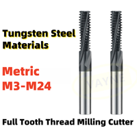 1pcs CNC Machine Solid Carbide Full Thread Milling Cutter M3 M4 M5 M6 M8 M10 M12 M14 M16 M20 M24 Mill Mills