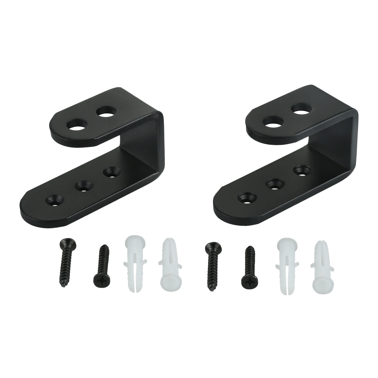 

2pcs U-shaped Security Door Barricade Bracket Heavy Duty Open Bar Holder Lock Support Carbon Steel for Garage Castle Barn Gate