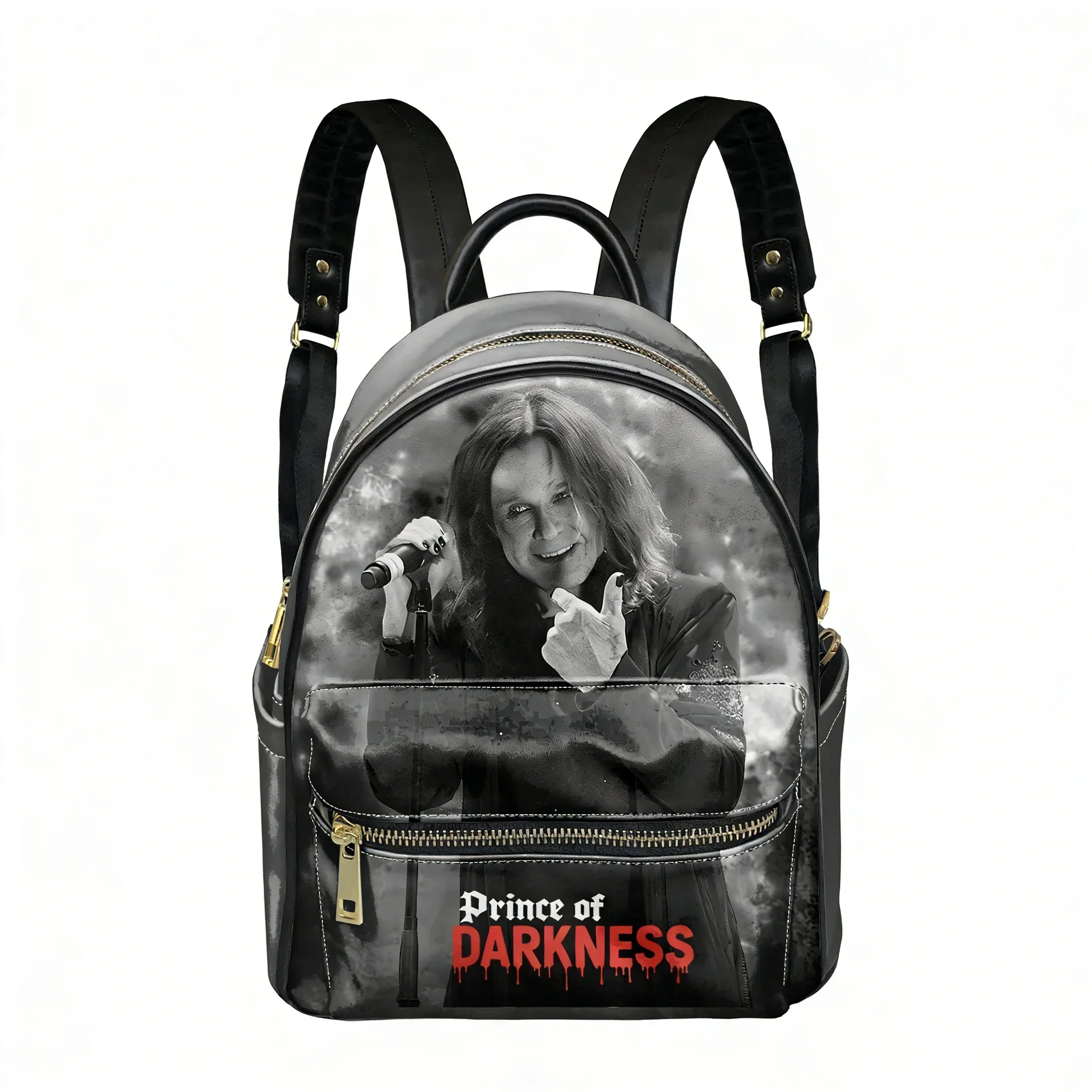

Ozzy Osbourne PU Backpack Women Men Knapsack Back To The Beginning Personalized Image Double Shoulder Bag Rucksack Gift Daypack