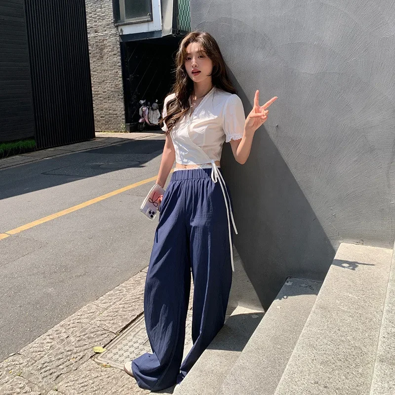 Jennie Matching French Style Loose Fit Embroidered Women's Short Sleeve Top And Trousers Two-Piece Suit Fashion Outfit