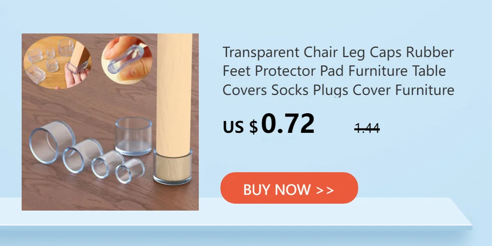 Transparent Chair Leg Caps Rubber Feet Protector Pad Furniture Table Covers Socks Plugs Cover Furniture Leveling Feet Home Decor