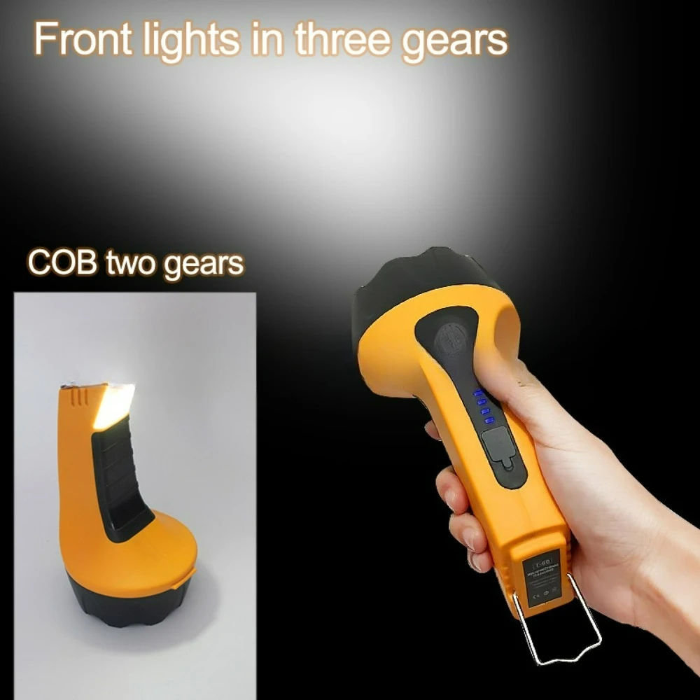 

High Power Large Reflector Handheld COB Flashlight Multifunctional Searchlight Work Light for Outdoor Camping Hiking Emergency