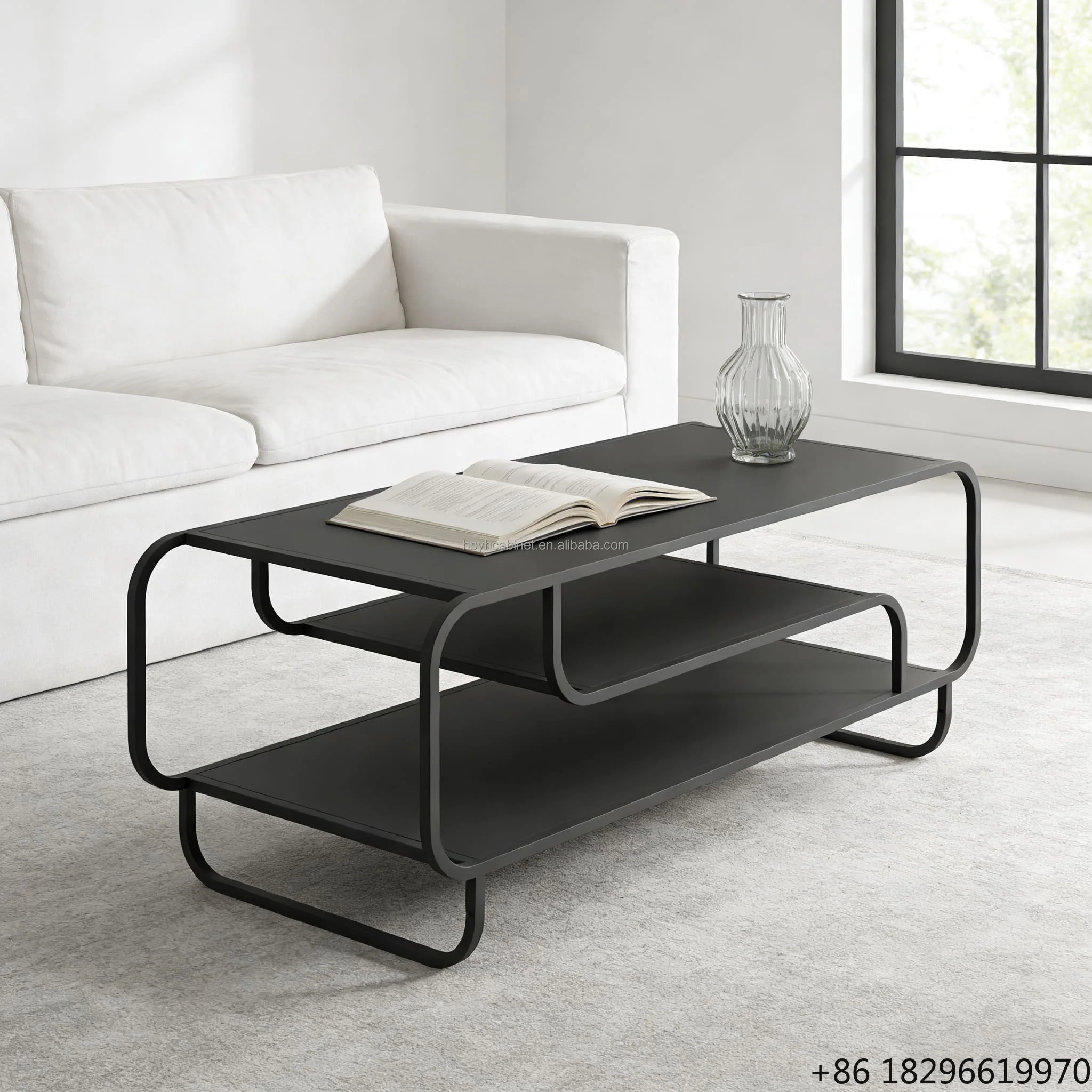 

Nordic Modern Metal Coffee Table Round Corner Tea Table for Living Room Home Furniture