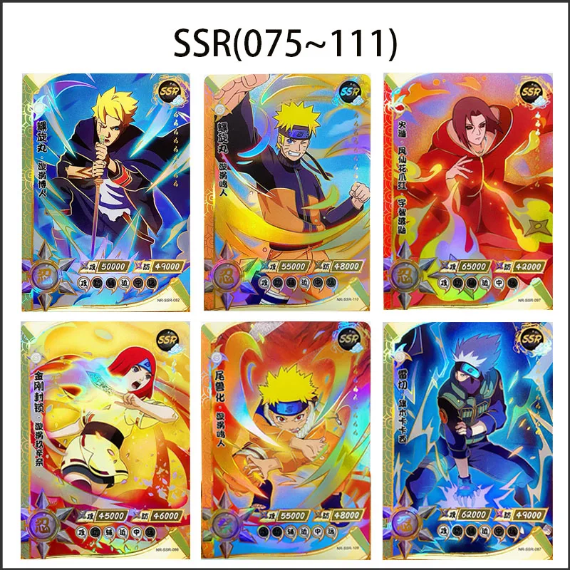 KAYOU Anime NARUTO SSR 75-111 Cards Uchiha Sasuke Uzumaki Naruto Hatake Kakashi Uzumaki Kushina Deidara Card Collection Boy Toys