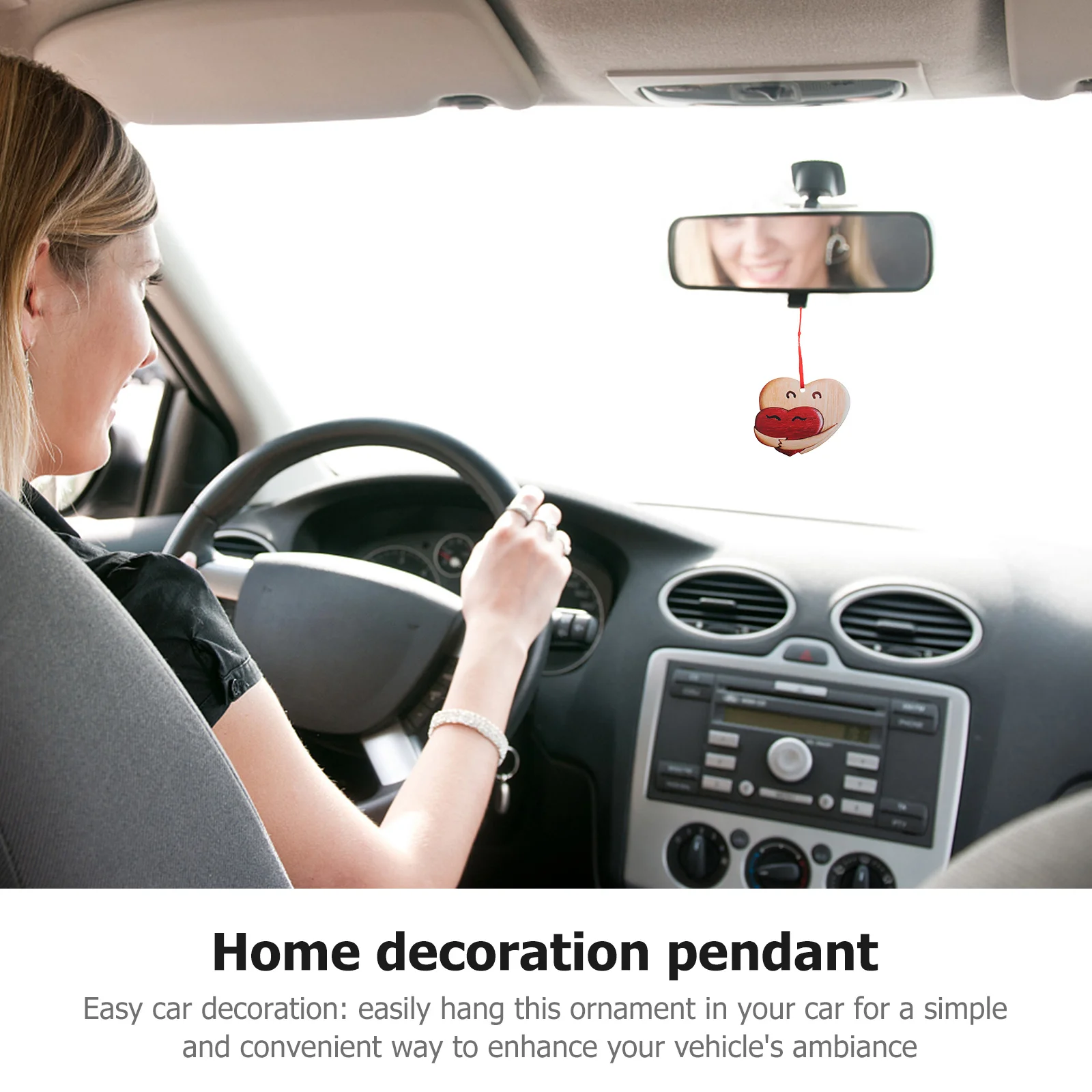 

Wooden Heart Shaped Valentine's Day Hanging Ornament Car Decor Wedding Home Wall Sign Love Pendant Decoration Wedding Car Decor