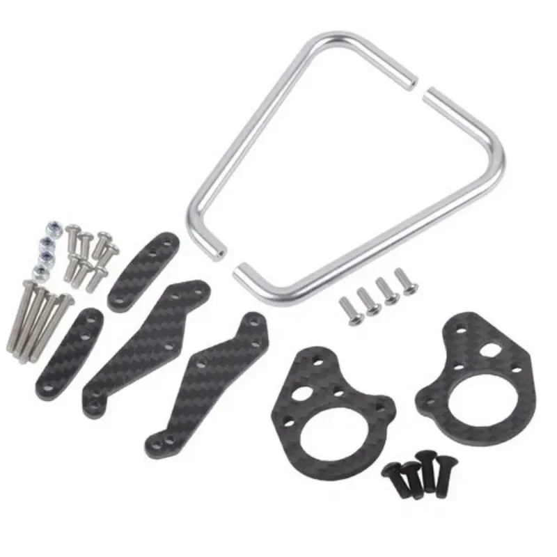 Aluminum Alloy Side Bumper Carbon Fiber Shock Plate Rear Arm Support Bracket for Tamiya Monster Beetle Blackfoot Frog