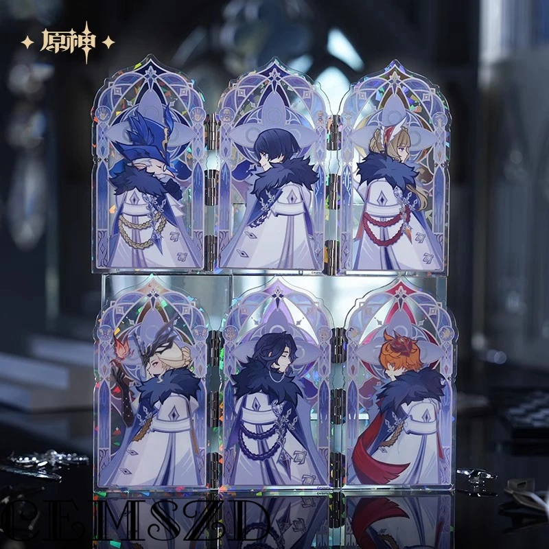 [حقيقية] لعبة ساخنة Genshin Impact FROST and FLAME Cosplay شفافة أكريليك واقفة أنيمي شخصية كرتونية سطح المكتب الحلي
