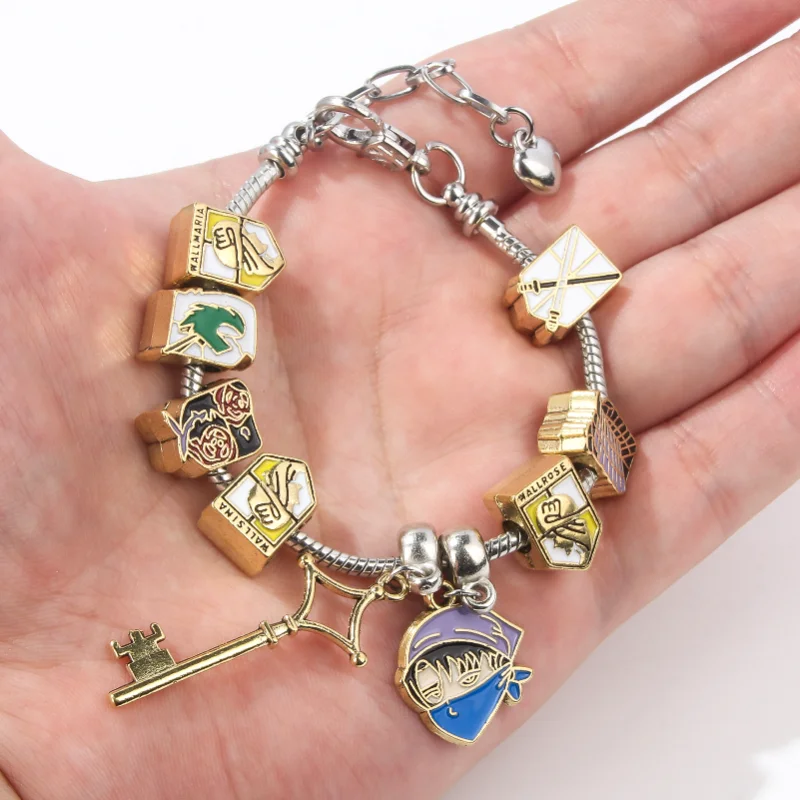 

Attack on Titan Levi Ackerman Bracelets for Man Women Fashion Chain Bracelet Jewelry Birthday Gifts Anime Peripheral Toys Gift