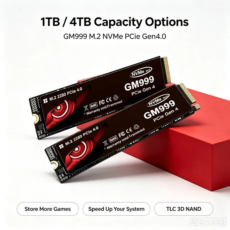 Original GM999 PCIe4.0 M.2 NVMe SSD 1TB 2TB 4TB PS5 Gaming SSD Internal Solid State Drive M2 2280 SSD for Content Creators